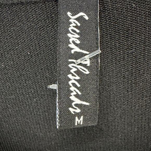 Sacred Threads Tunic Top M Black Orange Patchwork Festival Art To Wear Lagenlook - Picture 12 of 16